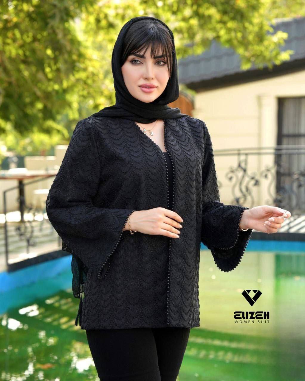 کت مجلسی مروارید مشکی وسفید